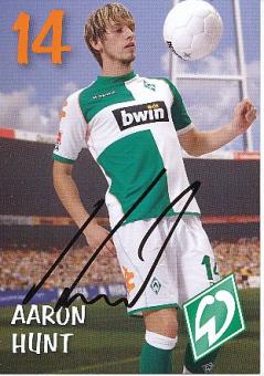 Aaron Hunt   SV Werder Bremen Fußball Autogrammkarte original signiert 