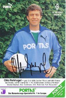 Otto Rehhagel   SV Werder Bremen Fußball Autogrammkarte original signiert 