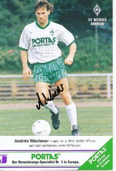 Andree Wiedener   SV Werder Bremen Fußball Autogrammkarte original signiert 