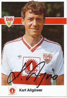 Karl Allgöwer   1988/89  VFB Stuttgart  Fußball Autogrammkarte original signiert 