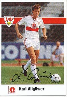 Karl Allgöwer   1989/90  VFB Stuttgart  Fußball Autogrammkarte original signiert 