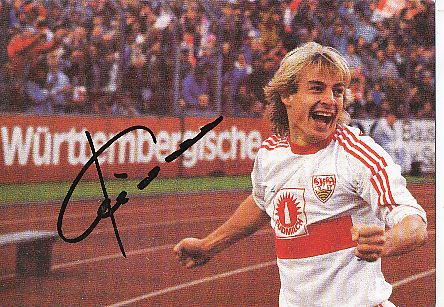 Jürgen Klinsmann  VFB Stuttgart  Fußball Autogrammkarte original signiert 