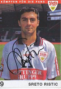 Sreto Ristic  1997/98   VFB Stuttgart  Fußball Autogrammkarte original signiert 