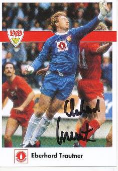 Eberhard Trautner  1987/88  VFB Stuttgart  Fußball Autogrammkarte original signiert 