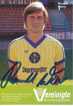 Ronald Worm  Eintracht Braunschweig  Fußball Autogrammkarte original signiert 