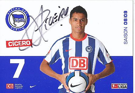 Cicero  Hertha Berlin  Hertha BSC Berlin  Fußball Autogrammkarte  original signiert 