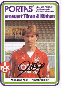 Wolfgang Wolf  FC Kaiserslautern Fußball Autogrammkarte original signiert 