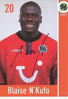 Blaise N`Kufo  Hannover 96  Fußball Autogrammkarte original signiert 