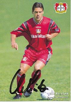Ulf Kirsten   Bayer 04 Leverkusen  Fußball Autogrammkarte original signiert 
