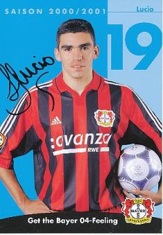 Lucio  Bayer 04 Leverkusen  Fußball Autogrammkarte original signiert 