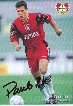 Paulo Rink   Bayer 04 Leverkusen  Fußball Autogrammkarte original signiert 