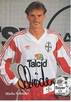 Marko Schröder   Bayer 04 Leverkusen  Fußball Autogrammkarte original signiert 