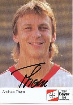 Andreas Thom   Bayer 04 Leverkusen  Fußball Autogrammkarte original signiert 