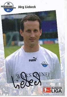Jörg Liebeck  SC Paderborn  Fußball Autogrammkarte original signiert 