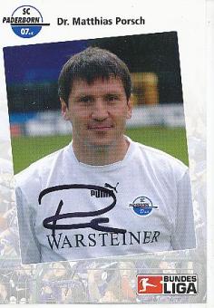 Dr.Matthias Porsch  SC Paderborn  Fußball Autogrammkarte original signiert 