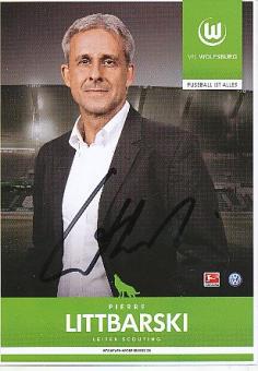 Pierre Littbarski   VFL Wolfsburg   VFL Wolfsburg  Fußball Autogrammkarte original signiert 