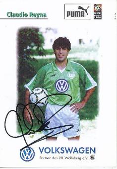 Claudio Reyna   VFL Wolfsburg  Fußball Autogrammkarte original signiert 
