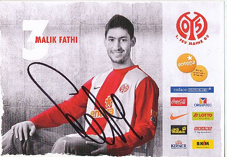 Malik Fathi   FSV Mainz 05  Fußball Autogrammkarte original signiert 