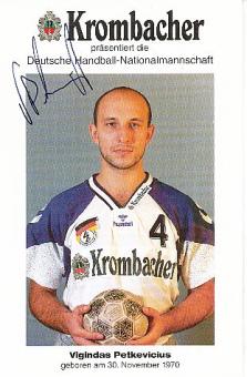 Vigindas Petkevicius  DHB  Handball Autogrammkarte original signiert 