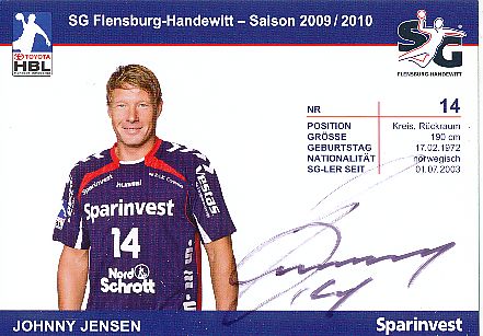 Johnny Jensen   SG Flensburg Handewitt  Handball Autogrammkarte original signiert 