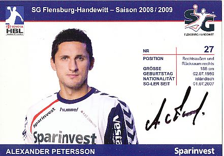 Alexander Petersson   SG Flensburg Handewitt  Handball Autogrammkarte original signiert 