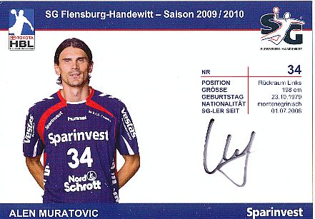 Alen Muratovic   SG Flensburg Handewitt  Handball Autogrammkarte original signiert 