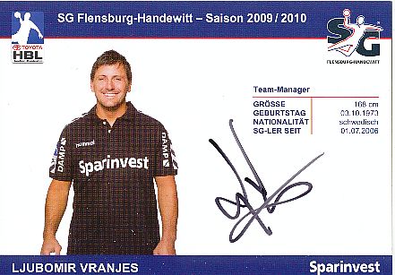 Ljubomir Vranjes   SG Flensburg Handewitt  Handball Autogrammkarte original signiert 