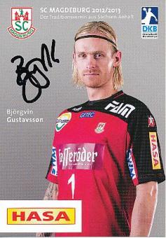 Björgvin Gustavsson    SC Magdeburg   Handball Autogrammkarte original signiert 