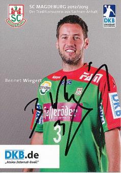 Bennet Wiegert   SC Magdeburg   Handball Autogrammkarte original signiert 