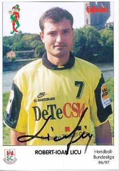 Robert Ioan Licu  SC Magdeburg   Handball Autogrammkarte original signiert 