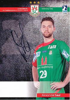 Alexander Saul   SC Magdeburg   Handball Autogrammkarte original signiert 