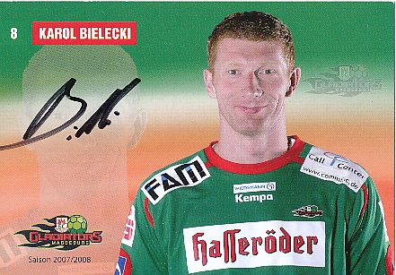 Karol Bielecki  Gladiators Magdeburg   Handball Autogrammkarte original signiert 