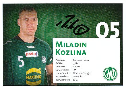 Miladin Kozlina  GWD Minden  Handball Autogrammkarte original signiert 