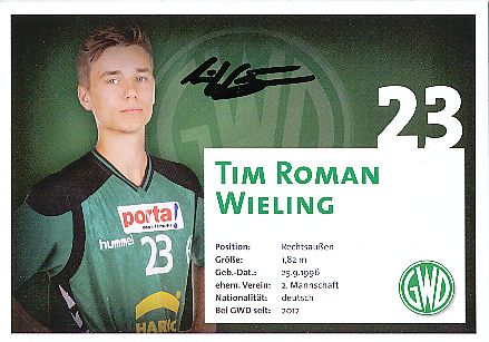 Tim Roman Wieling   GWD Minden  Handball Autogrammkarte original signiert 