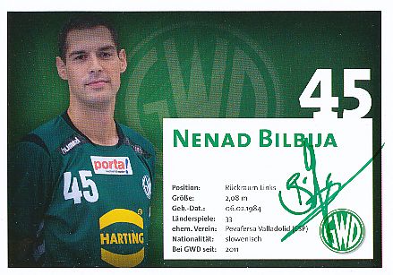 Nenad Bilbija  GWD Minden  Handball Autogrammkarte original signiert 