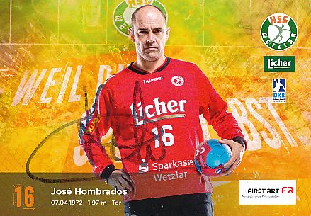 Jose Hombrados  HSG Wetzlar  Handball Autogrammkarte original signiert 