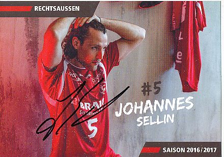 Johannes Sellin   MT Melsungen  Handball Autogrammkarte original signiert 