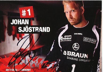 Johan Sjöstrand   MT Melsungen  Handball Autogrammkarte original signiert 