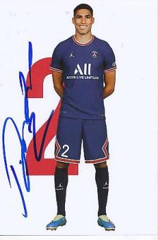 Achraf Hakimi   PSG Paris Saint Germain  Fußball  Autogramm Foto  original signiert 