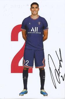 Achraf Hakimi   PSG Paris Saint Germain  Fußball  Autogramm Foto  original signiert 