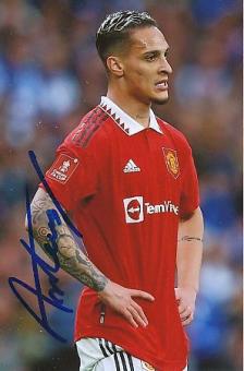 Antony  Manchester United  Fußball  Autogramm Foto  original signiert 