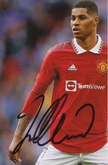 Marcus Rashford  Manchester United  Fußball  Autogramm Foto  original signiert 