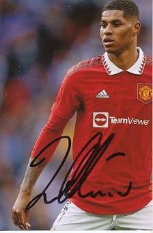 Marcus Rashford  Manchester United  Fußball  Autogramm Foto  original signiert 