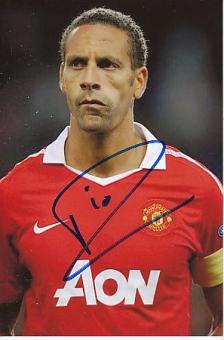 Rio Ferdinand  Manchester United  Fußball  Autogramm Foto  original signiert 
