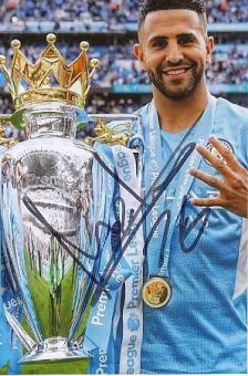 Riyad Mahrez    Manchester City  Fußball  Autogramm Foto  original signiert 