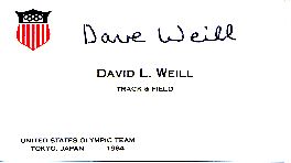 Dave Weill  USA Diskus Leichtathletik Autogramm Karte original signiert 