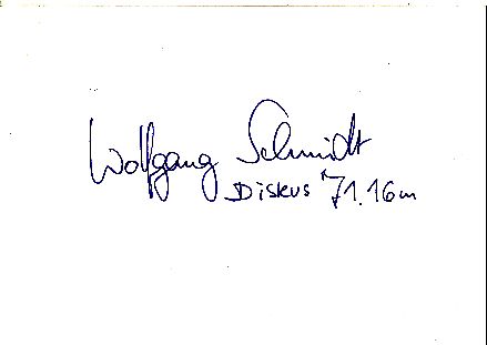 Wolfgang Schmidt  Leichtathletik  Autogramm Karte original signiert 