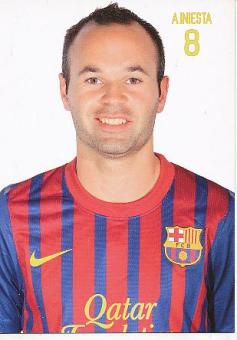 Andres Iniesta  FC Barcelona  Fußball Autogrammkarte 