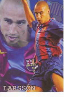 Henrik Larsson  FC Barcelona  Fußball Autogrammkarte 