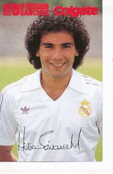 Hugo Sanchez   Real Madrid  Fußball Autogrammkarte Druck signiert 